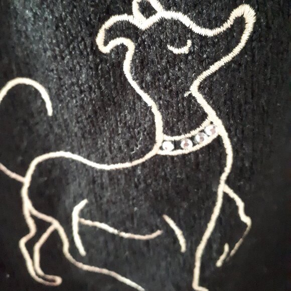 Sweater Coat for the Dog Lover - Sz. L - TanJay - Black /Cream - Picture 7 of 12